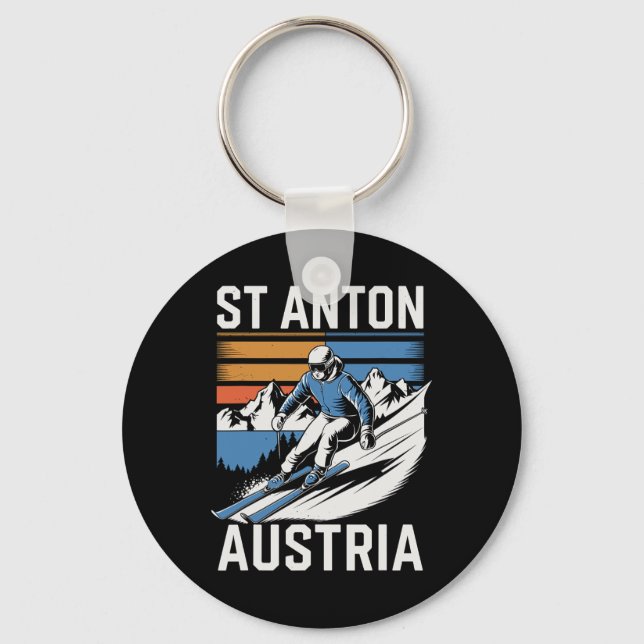 Porte-clés Station de ski Retro St Anton Autriche  (Recto)