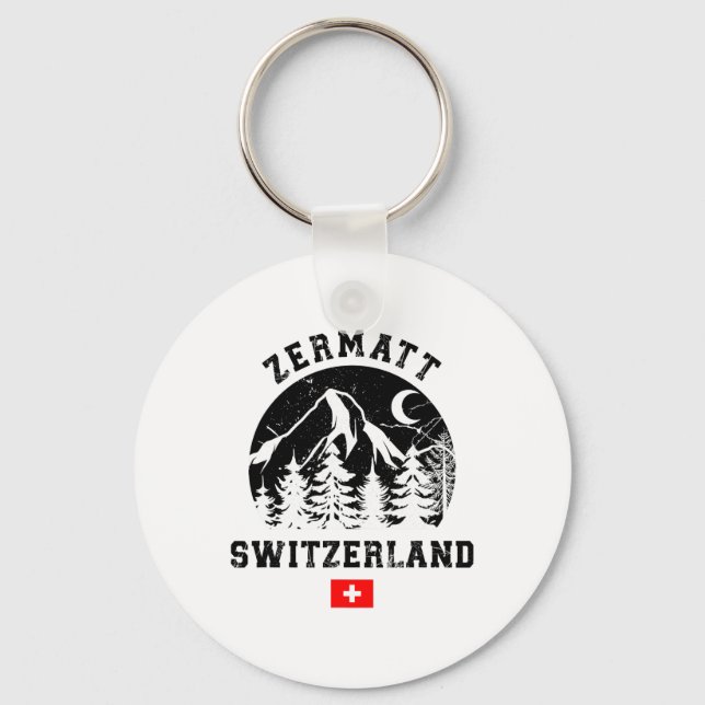 Porte-clés Station de ski Zermatt Suisse Alpes Ski alpin  (Recto)