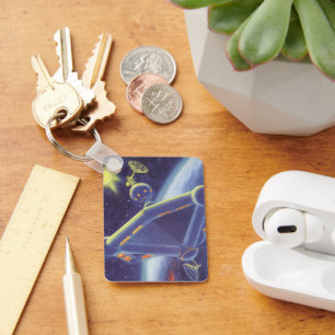 Porte-clés Station spatiale orbitante de science-fiction vint