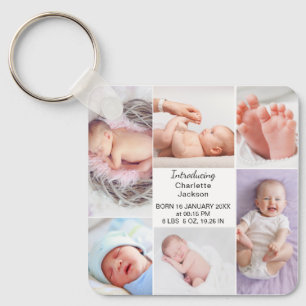 Porte-clés Statistiques de naissance de nouveau-né et plaque