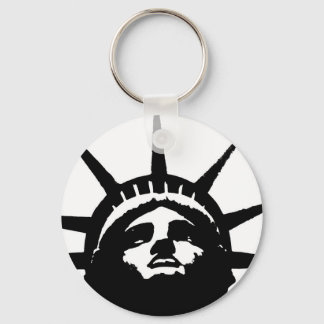 Porte-clés Statue d'Art Pop Noir & Blanc de la Liberté