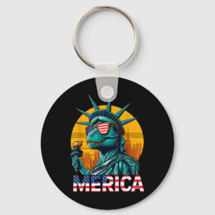 Porte-clés Statue de la Liberté 4 juillet Trex Boys Drapeau A