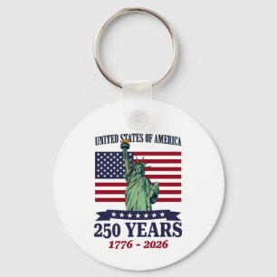Porte-clés Statue de la Liberté USA 250 ans 1776-2026