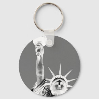 Porte-clés Statue noire et blanche de Liberty New York City