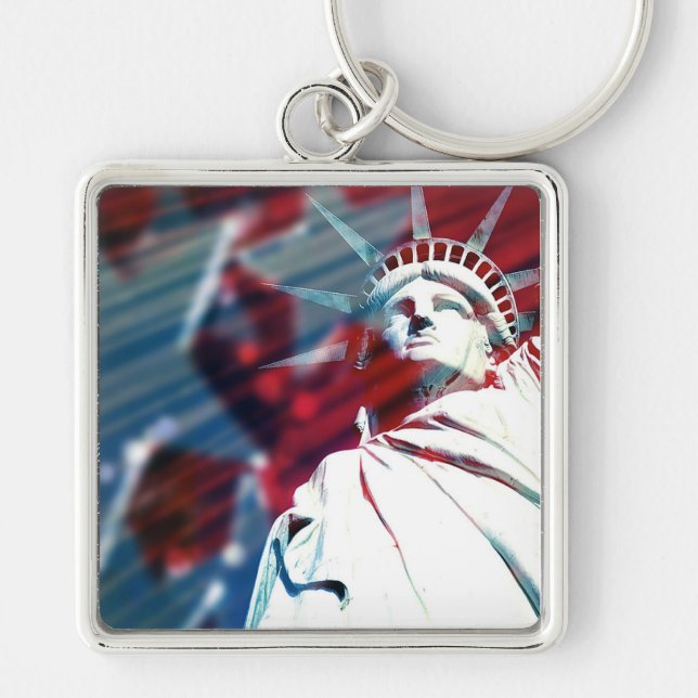 Porte-clés Statue patriotique des Etats-Unis de conception de (Devant)