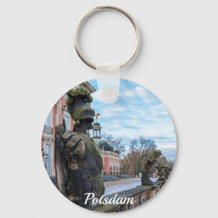 Porte-clés Statues de chevalier en pierre près du palais à Po