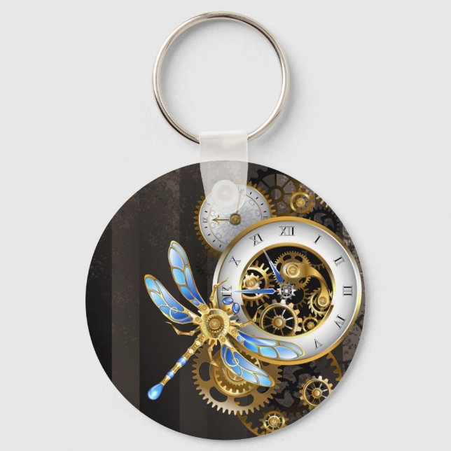Porte-clés Steampunk Dials with Dragonfly (Recto)