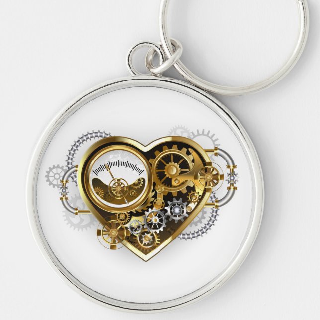 Porte-clés Steampunk Heart with a Manometer (Devant)