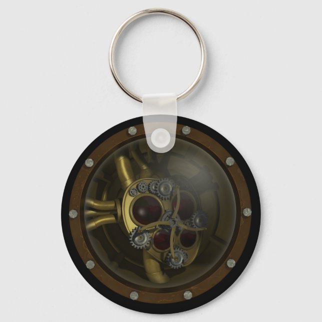 Porte-clés Steampunk Mécanique Coeur Keychain (Recto)