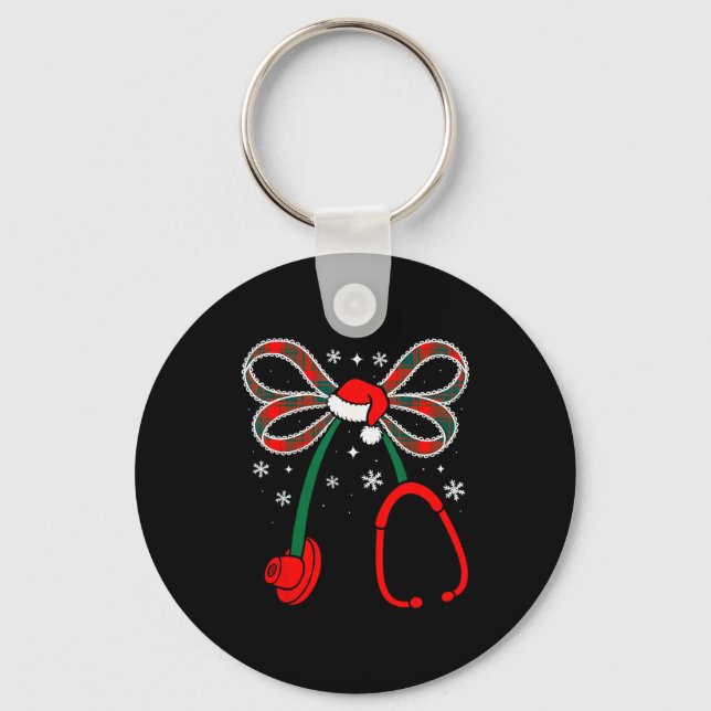 Porte-clés Stéthoscope à noeud papillon Coquette Infirmière N (Recto)