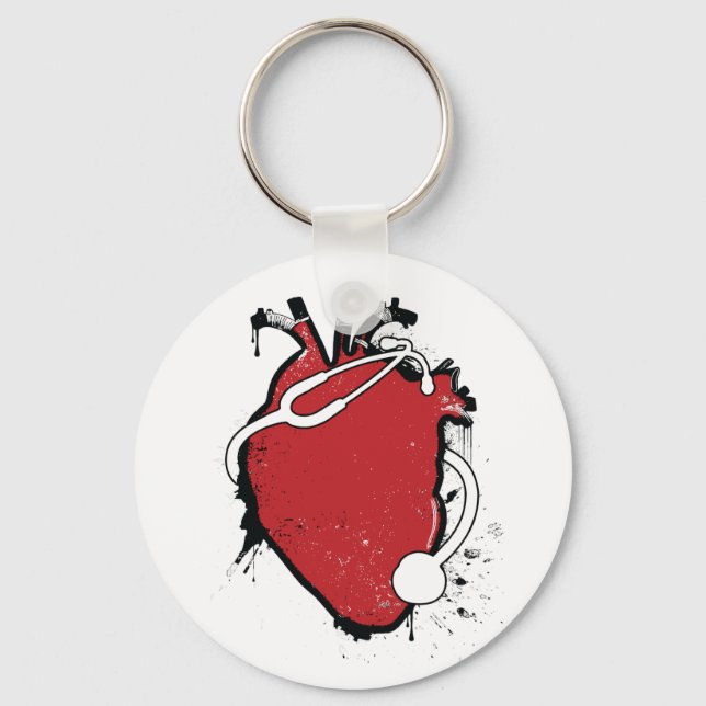 Porte-clés stéthoscope cardiaque anatomique (Recto)