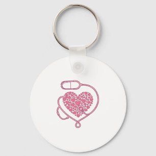 Porte-clés Stéthoscope Cardiaque Design de Chemise Vectoriel