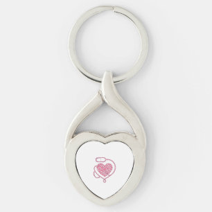Porte-clés Stéthoscope Cardiaque Design de Chemise Vectoriel