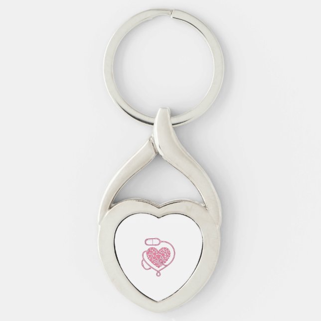 Porte-clés Stéthoscope Cardiaque Design de Chemise Vectoriel  (Devant)