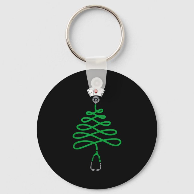 Porte-clés Stethoscope Christmas Tree Nurse Christmas Scrub T (Recto)