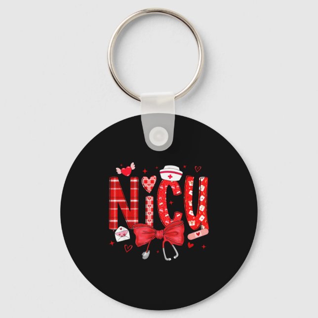 Porte-clés Stéthoscope d'infirmière de la Saint-Valentin Nicu (Recto)