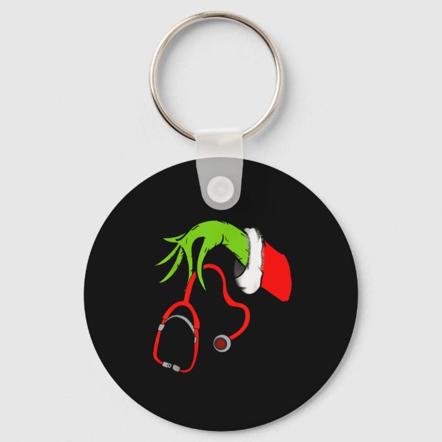 Porte-clés Stethoscope Santa Funny Christmas Xmas Nurse Nursi (Recto)