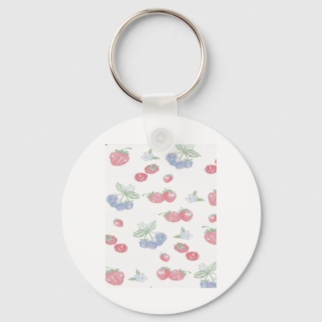 Porte-clés Stick aux fruits mignons aux baies d'été (Recto)