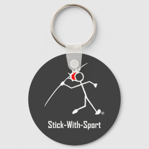Porte-clés Stick Avec Sport Javelin Stickman Rouge foncé