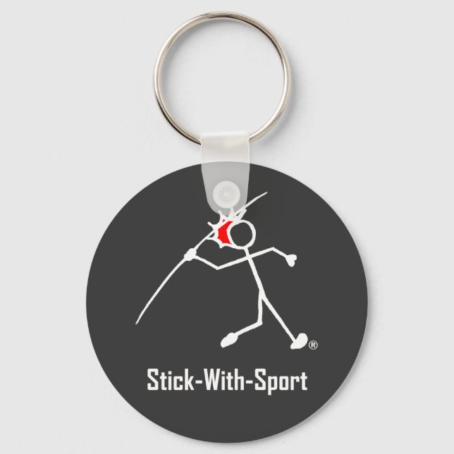 Porte-clés Stick Avec Sport Javelin Stickman Rouge foncé (Recto)