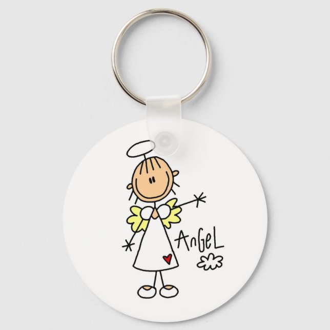 Porte-clés Stick Figure Angel T-shirts et cadeaux (Recto)