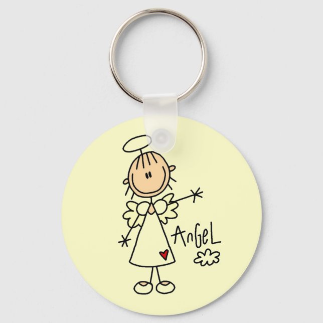 Porte-clés Stick Figure Angel T-shirts et cadeaux (Recto)