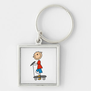 Porte-clés Stick Figure Boy sur Scooter
