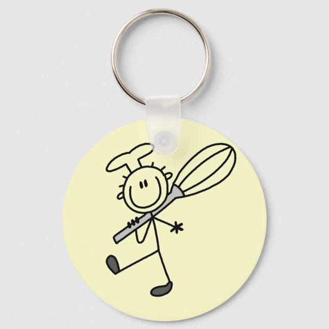 Porte-clés Stick Figure Chef avec Whisk Tshirts (Recto)