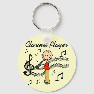 Porte-clés Stick Figure Clarinet Player Tshirts and Gifts