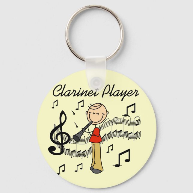 Porte-clés Stick Figure Clarinet Player Tshirts and Gifts (Recto)
