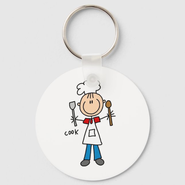 Porte-clés Stick Figure Cook T-shirts et cadeaux (Recto)