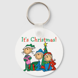 Porte-clés Stick Figure Enfants C'est Noël Tshirts et cadeaux