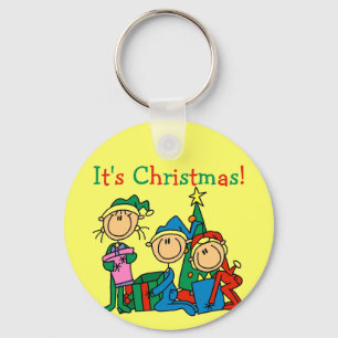 Porte-clés Stick Figure Enfants C'est Noël Tshirts et cadeaux