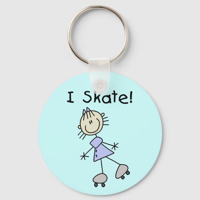 Porte-clés Stick Figure I Skate Tshirts and Gifts (Recto)