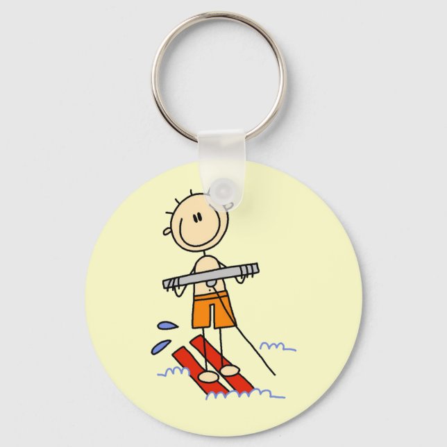 Porte-clés Stick Figure Water Skiing Tshirts and gifts (Recto)