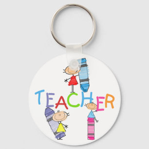 Porte-clés Stick Figures Crayons Teacher Tshirts and Gifts