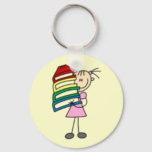 Porte-clés Stick Girl With Books