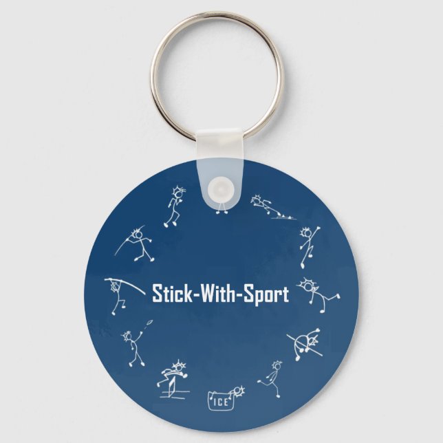 Porte-clés Stick-With-Sport Track et Clavier de terrain Marin (Recto)