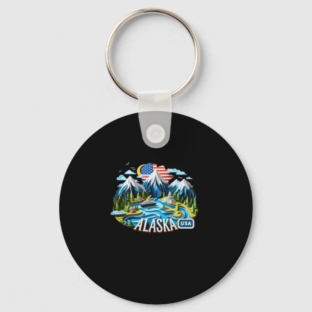 Porte-clés Sticker De L'État De L'Alaska Aux États-Unis (Recto)