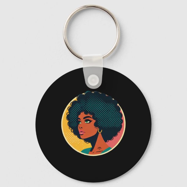 Porte-clés Sticker fille style pop art (Recto)
