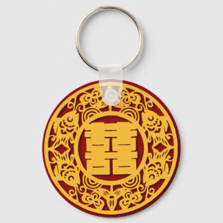 Porte-clés Sticker Mariage chinois double bonheur (v1)