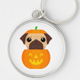 Porte-clés Sticker rond classique Halloween Pugkin