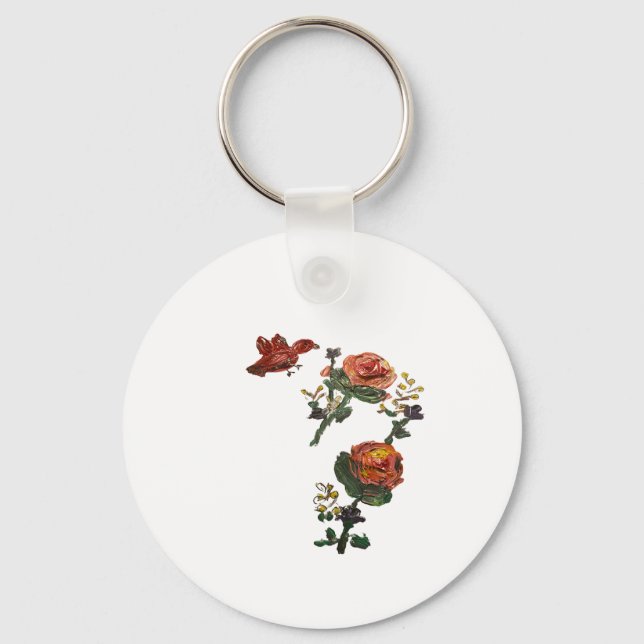 Porte-clés Sticker Roses Rose (Recto)