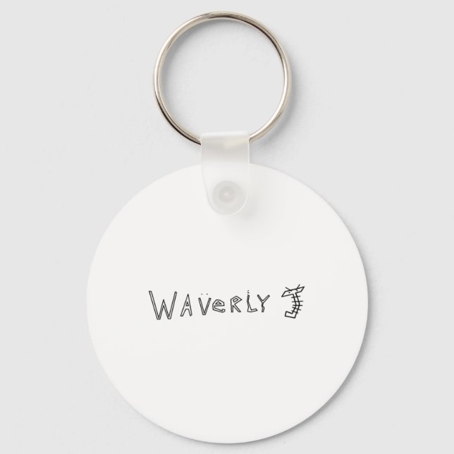 Porte-clés Sticker Waverly J (noir) (Recto)
