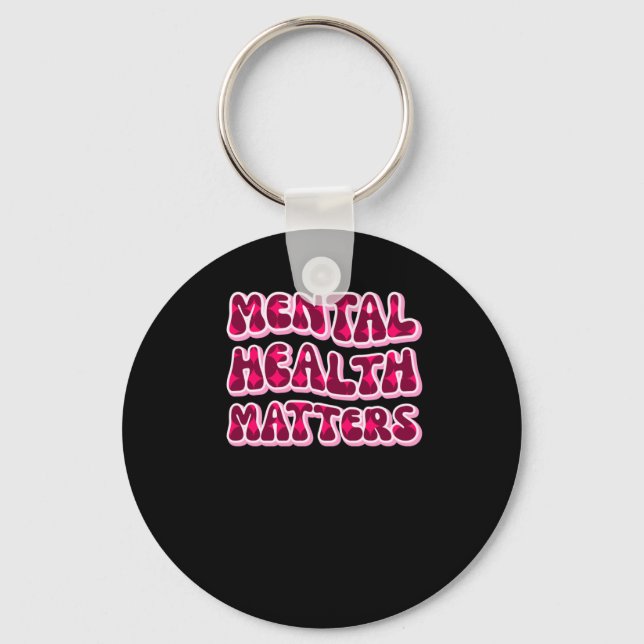 Porte-clés Stickers Texte rose S Santé mentale (Recto)
