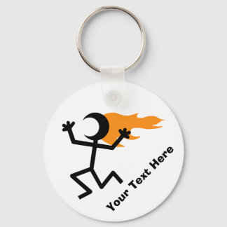 Porte-clés Stickman à tête flamboyante