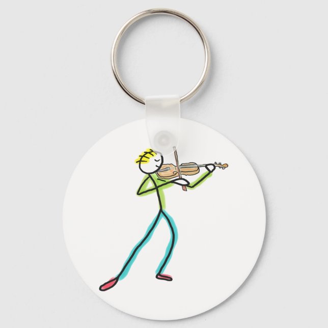 Porte-clés Stickman jouant du violon (Recto)