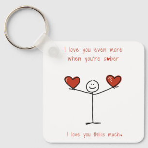 Porte-clés Stickman Sober mignon Figure Sobriety Valentines D