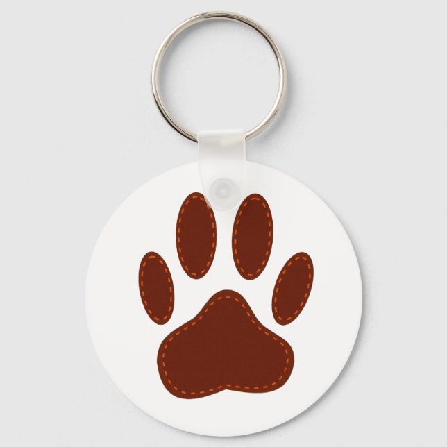 Porte-clés Stitched Felt Dog Paw Print (Recto)