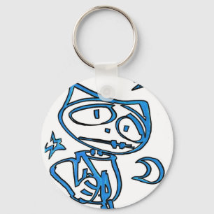 Porte-clés Stitchlip bleu sur la route (superhéros de chat)
